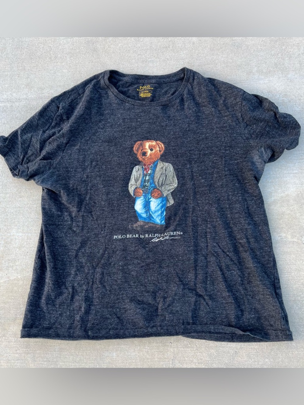 Polo Ralph Lauren Teddy Bear Heather Charcoal Tee size M